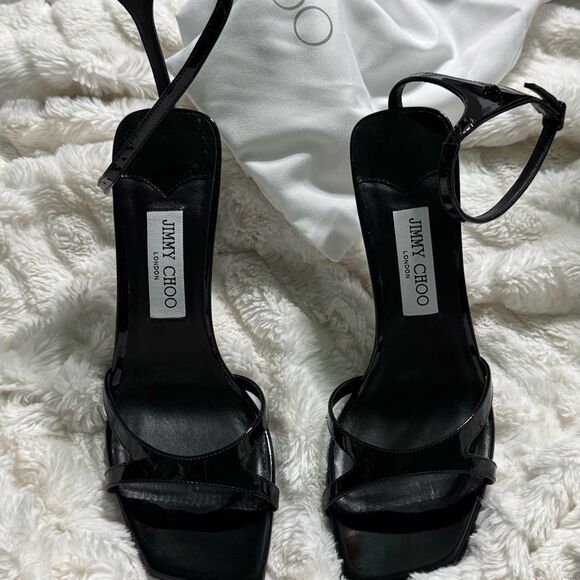 Jimmy Choo Ixia 95 Patent Sandal, Black - Picture 7 of 12